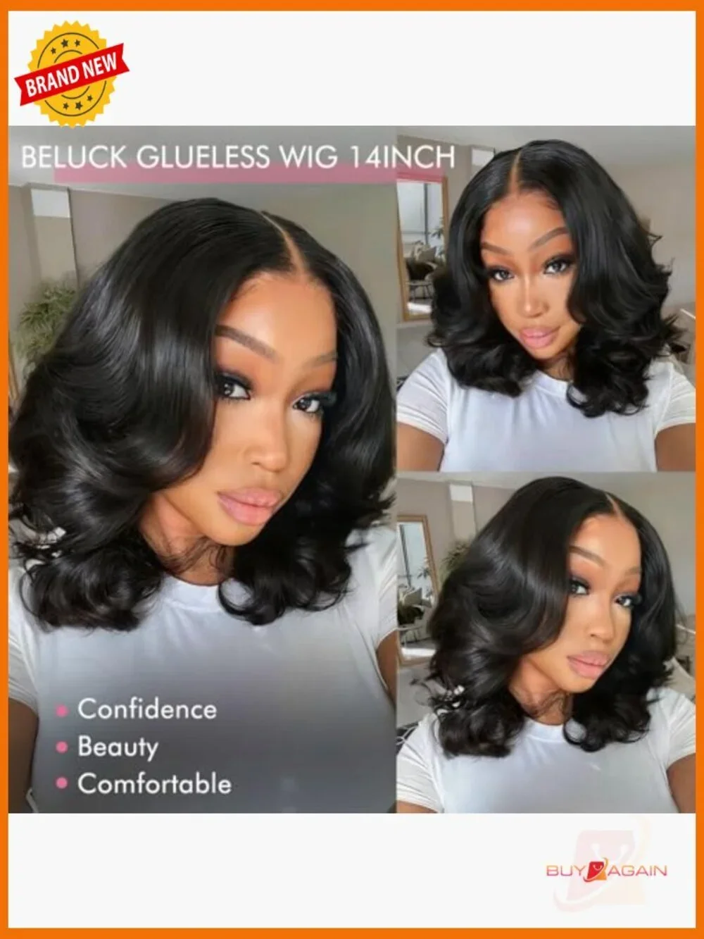 250 Density Layered Bob Wig Human Hair With Curtain Bangs 15A Glueless